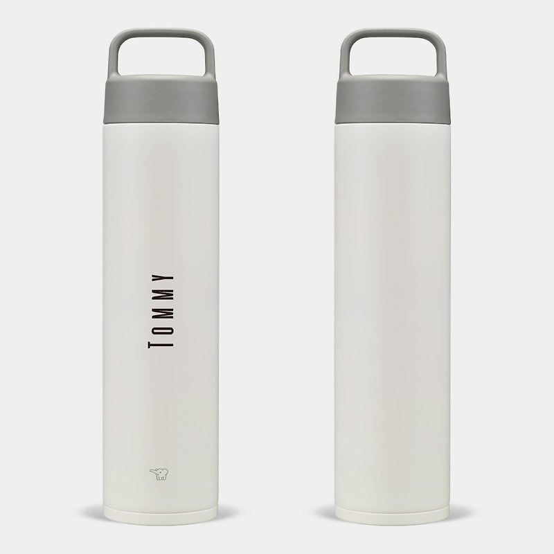 [Customized gift] English name 750ml portable Zojirushi stainless steel hanging environmentally friendly thermos bottle 002 - กระบอกน้ำร้อน - สแตนเลส ขาว