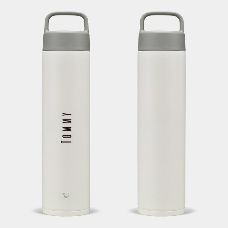 [Customized gift] English name 750ml portable Zojirushi stainless steel hanging environmentally friendly thermos bottle 002 - Vacuum Flasks - Stainless Steel White