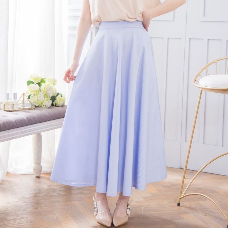 シンプルで着回し力抜群のコットンポケットAラインスカート ブルー - スカート - コットン・麻 ブルー