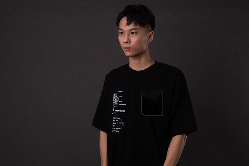 E=mc2 Oversized T-shirt 數學 愛因斯坦 - 男装 T 恤 - 棉．麻 黑色