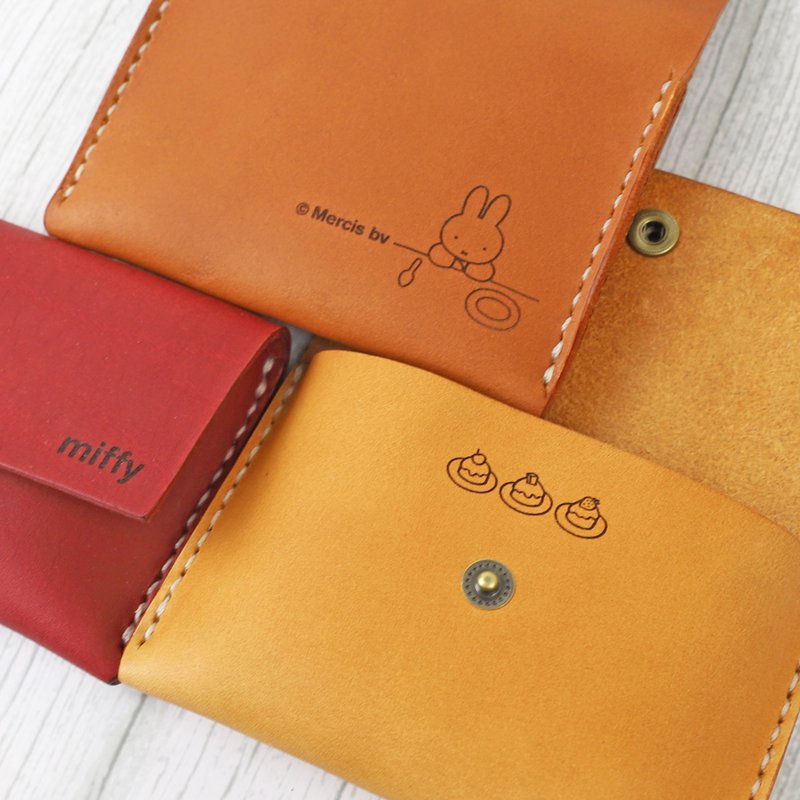 【70 Years of Miffy】聯名真皮簡約名片包 零錢包 Simple wallet - 零錢包/小錢包 - 真皮 多色