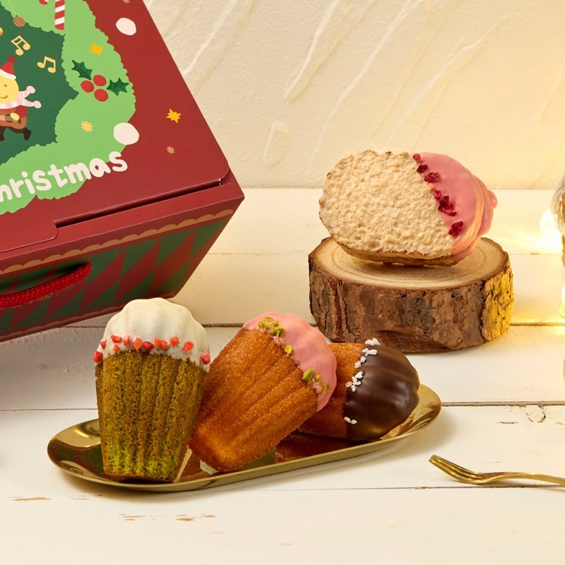 【PHDA Christmas Gift】Christmas Party (B) | Colorful Madeleine Gift Box | Christmas Gift Exchange - Cake & Desserts - Fresh Ingredients 