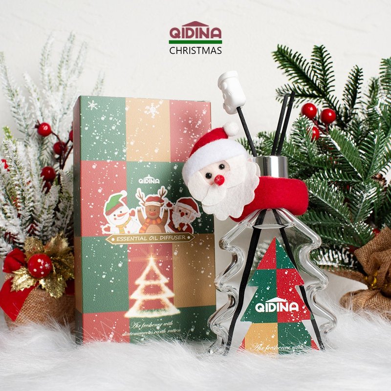 QIDINA Christmas Carnival Diatomaceous Earth Christmas Tree Fragrance Diffuser Bottle - Free Christmas Bag - Fragrances - Other Materials Multicolor