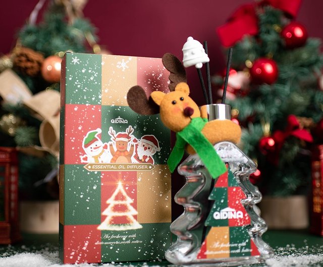 QIDINA 日用品 クリスマスツリー型珪藻土リードディフューザー 200ml