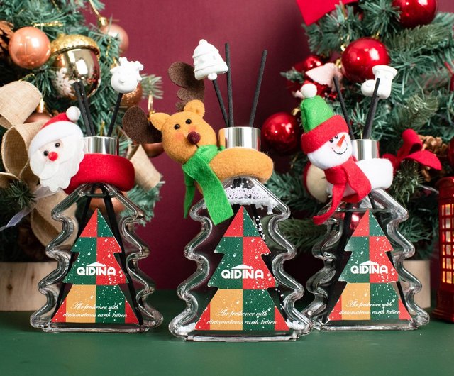 QIDINA 日用品 クリスマスツリー型珪藻土リードディフューザー 200ml