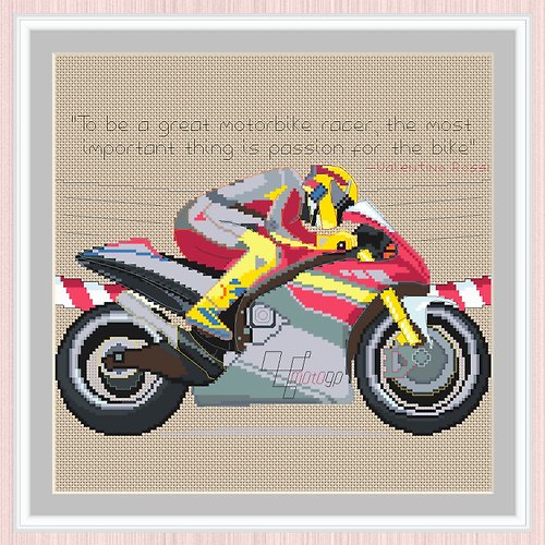 LarisaStitch MotoGP Cross Stitch Pattern | Motorcycle racer | Motorbike racer |