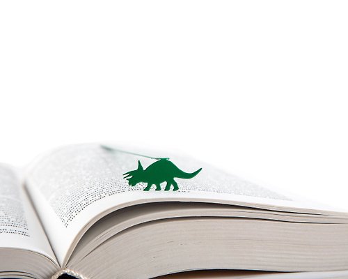 Design Atelier Article Dinosaur Book Bookmark // Triceratops // Unique design bookmark // Free shipping