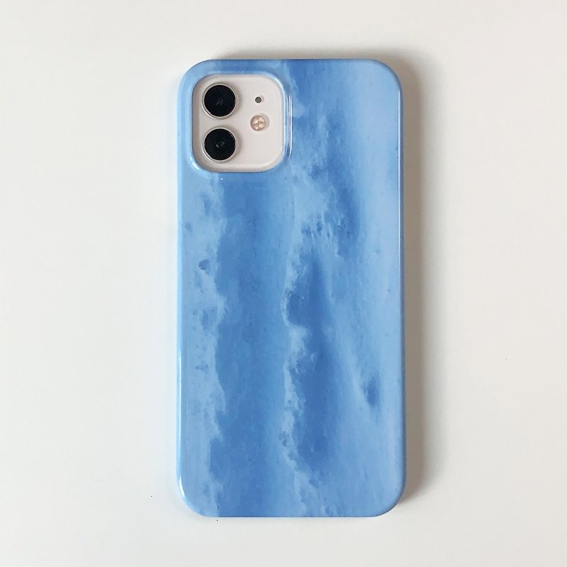 スノーアイスクリーム光沢ハード携帯ケース - スマホケース - ゴム ブルー