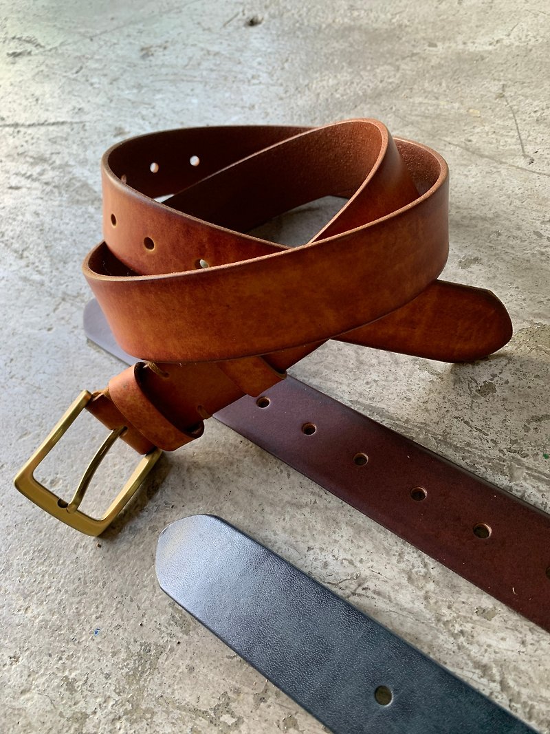 Slightly dazzling special hand-dyed brush color series leather belt boys belt girls belt belts