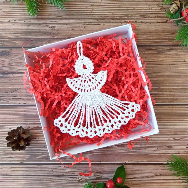 Christmas angel ornaments handmade, 聖誕樹裝飾品, 聖誕天使, 聖誕飾品, Angel gifts for women - 擺飾/家飾品 - 棉．麻 白色