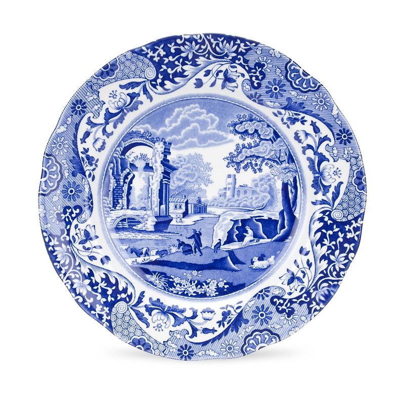 Spode Blue Italian 9 inch Dinner Plate - Plates & Trays - Porcelain Blue