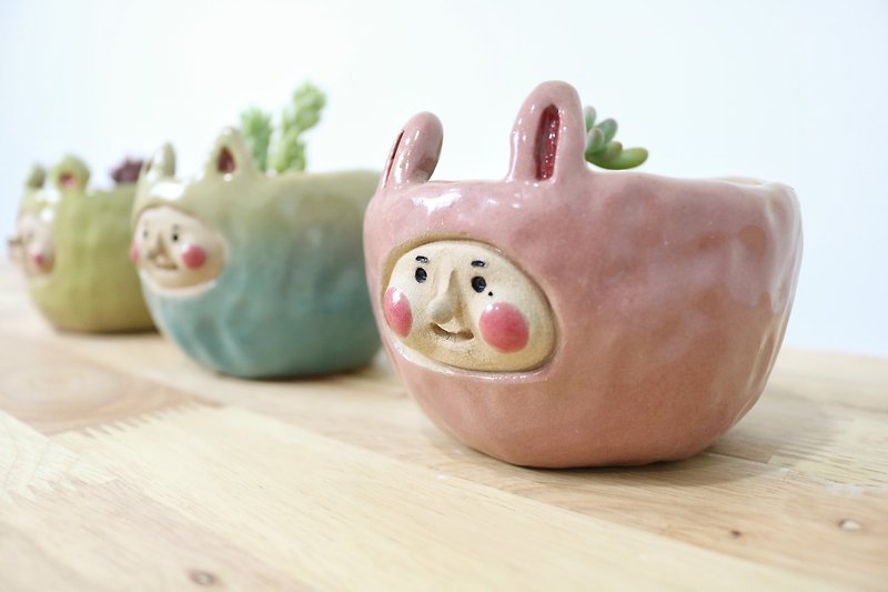 A 囡 Bunny Potted Plant - Plants - Pottery Pink