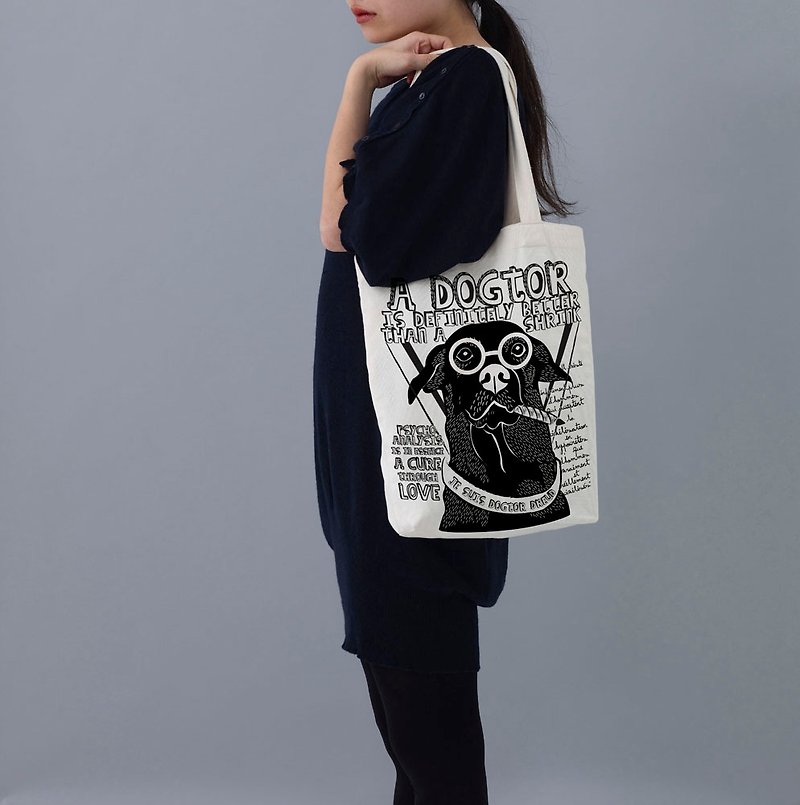 Cotton bags - Dogtor Deluoyide - Messenger Bags & Sling Bags - Cotton & Hemp White