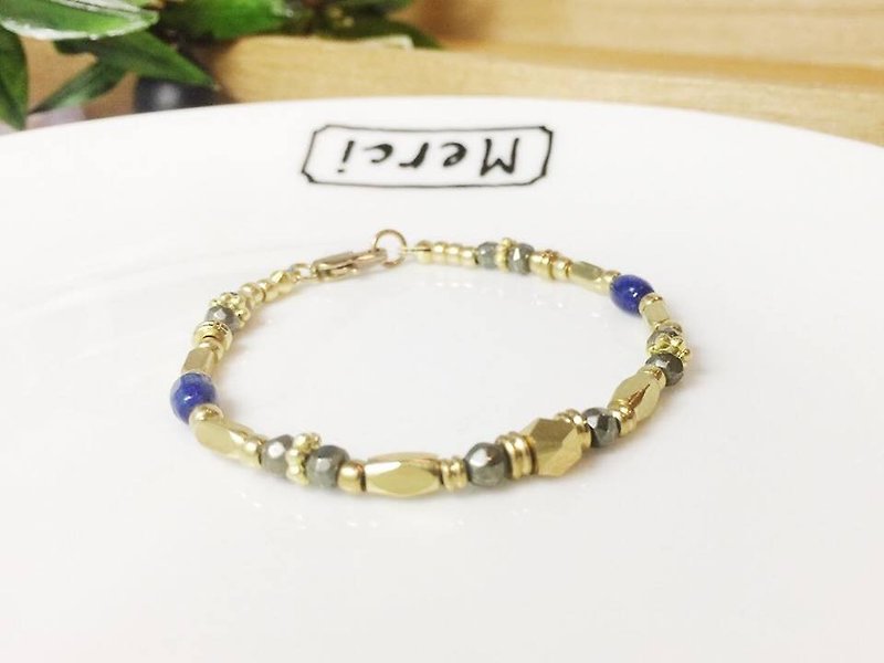 MH brass natural stone custom series _ loop - Bracelets - Gemstone Gold