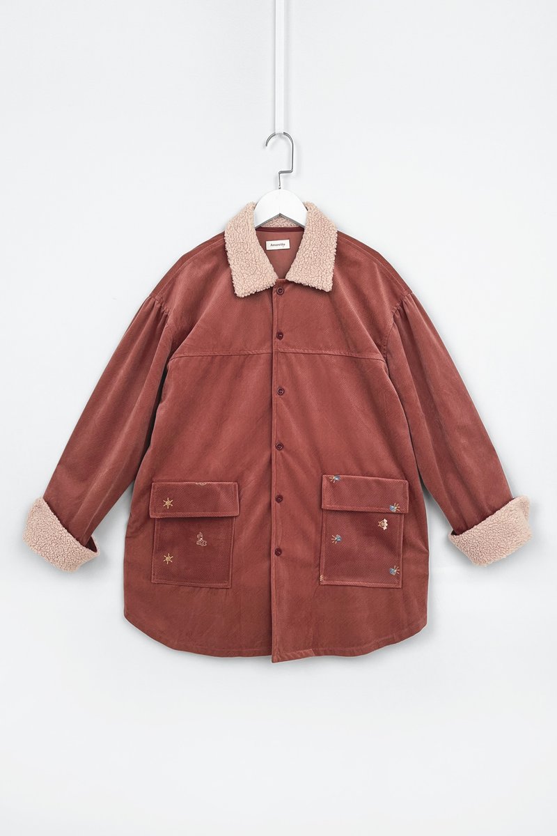 Vintage Flying Collar Shirt Jacket - ชุดครอบครัว - วัสดุอื่นๆ 