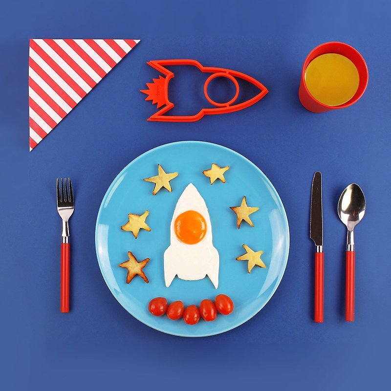 DOIY Egg You Into Space-Omelette - เครื่องครัว - ซิลิคอน สีแดง