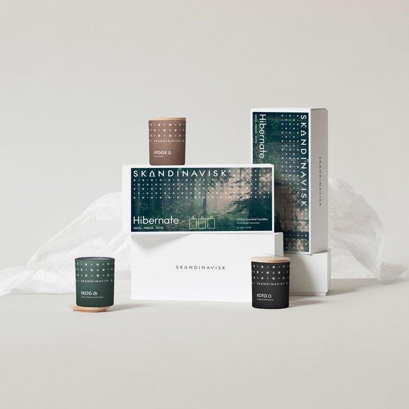 Skandinavisk ∣ Scented Candle HIBERNATE 65g (3-piece gift box set) - Candles & Candle Holders - Other Materials 