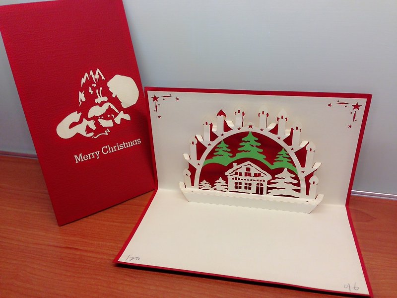 紙 カード・はがき レッド - 3D手作りクリエイティブクリスマスシリーズカード〜