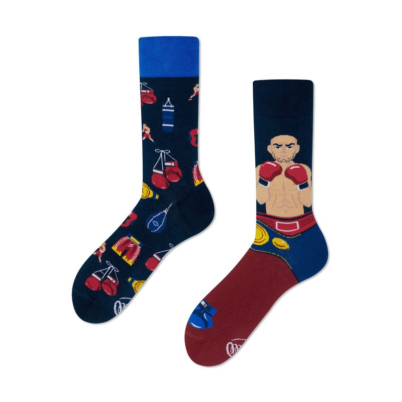 The Boxer Mismatched Adult Crew Sock - Socks - Cotton & Hemp Black