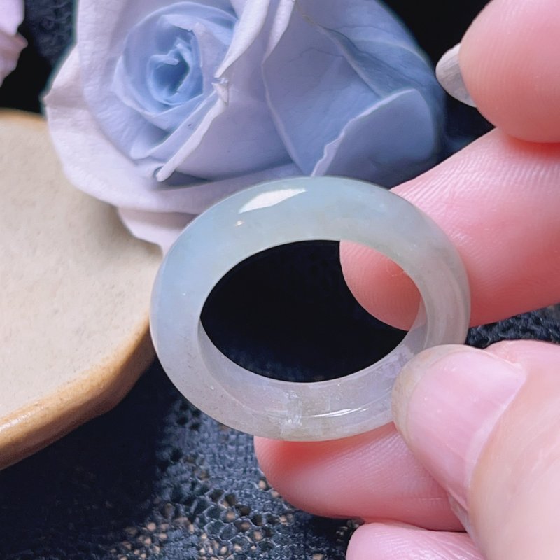 【求‧緣】冰種戒指戒圈 | 國際16圍 | 天然緬甸翡翠A貨 | 送禮 - 戒指 - 玉石 透明