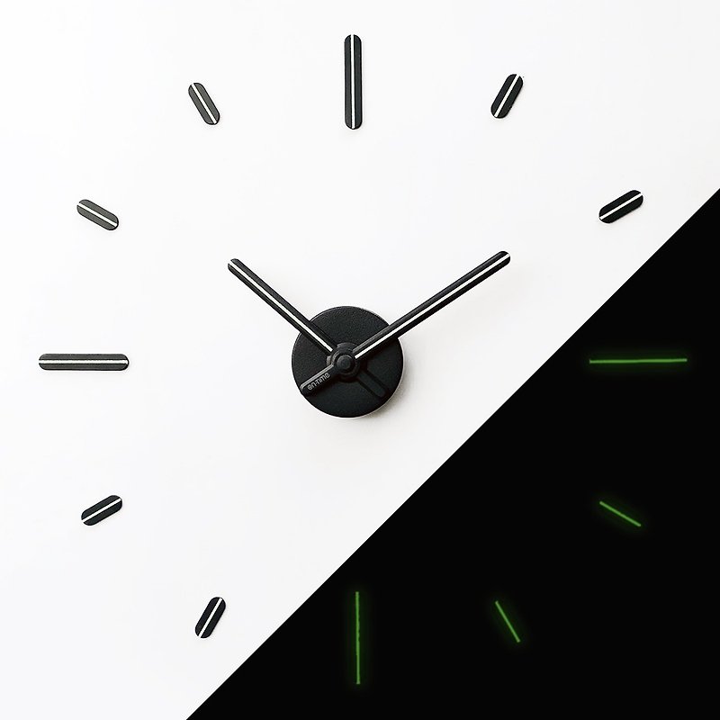 นาฬิกาไม่เจาะผนัง V2 สีเรืองแสง ลอกกาวและติด ติดตั้ง 56 cm. ตาม Pattern