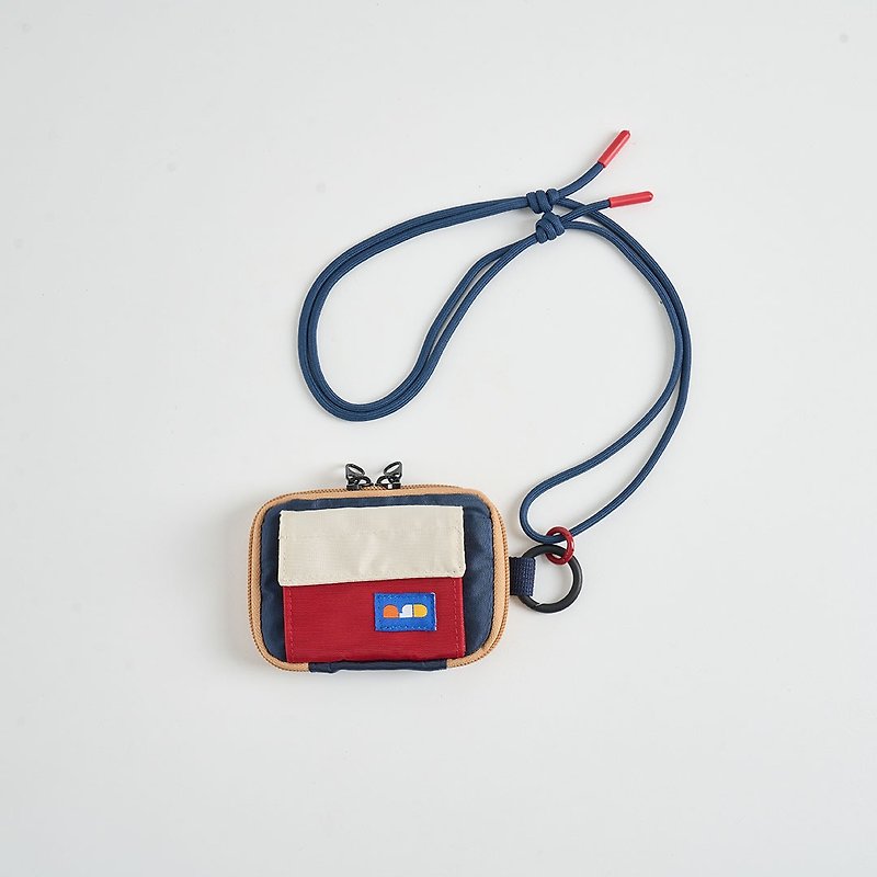 Camp wallet / Navy blue - 銀包 - 尼龍 紅色