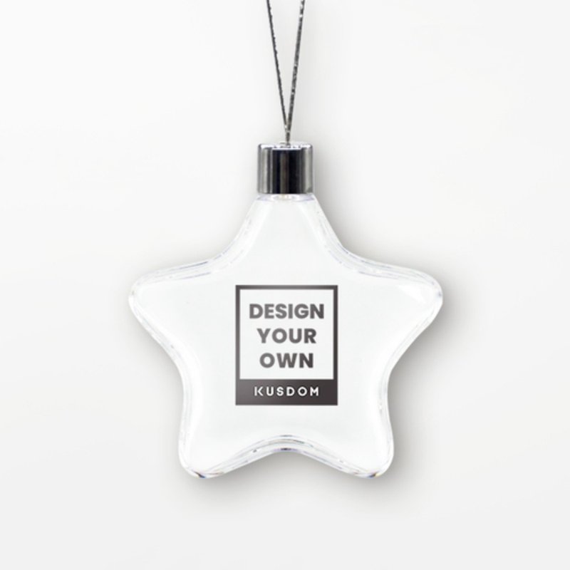 【客製化禮物】透明聖誕星星掛件/吊飾/情人節/聖誕節 - 手機掛繩/背帶 - 塑膠 白色