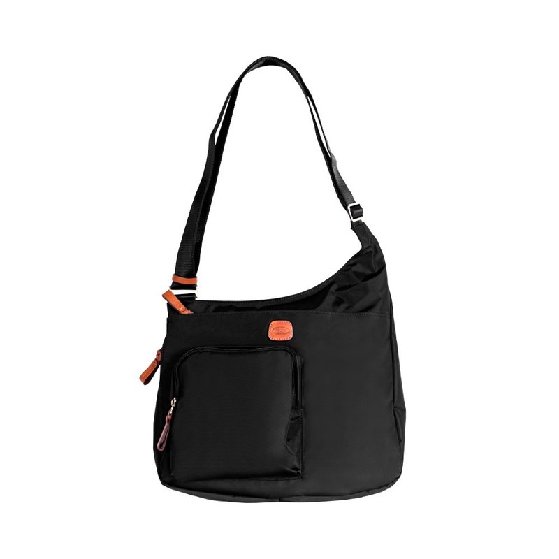 【BRIC' S】X collection multi-pocket side backpack black - กระเป๋าแมสเซนเจอร์ - วัสดุอื่นๆ สีดำ