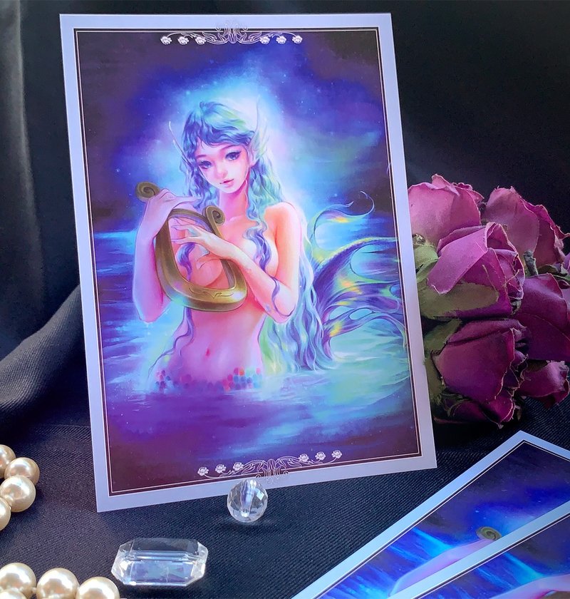 【Limited Edition Postcard】Greek Mythology-Siren's WhisperXMAS Gift - Cards & Postcards - Paper Blue