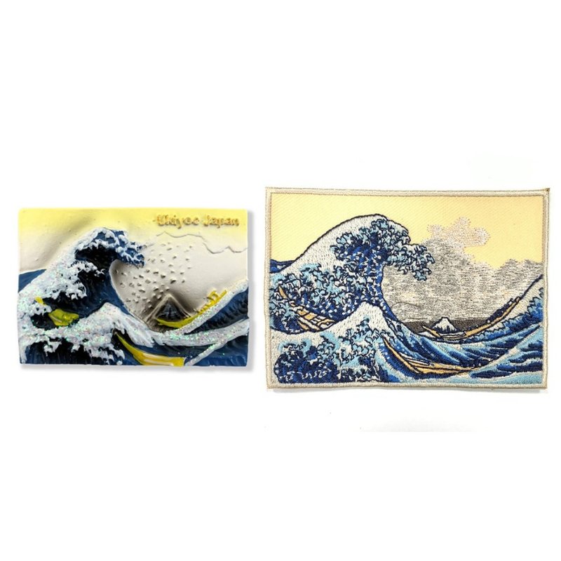 日本 浮世繪神奈川沖浪裏生活家居磁鐵+神奈川沖浪裏 日本浮世繪 - 磁鐵 - 橡膠 多色