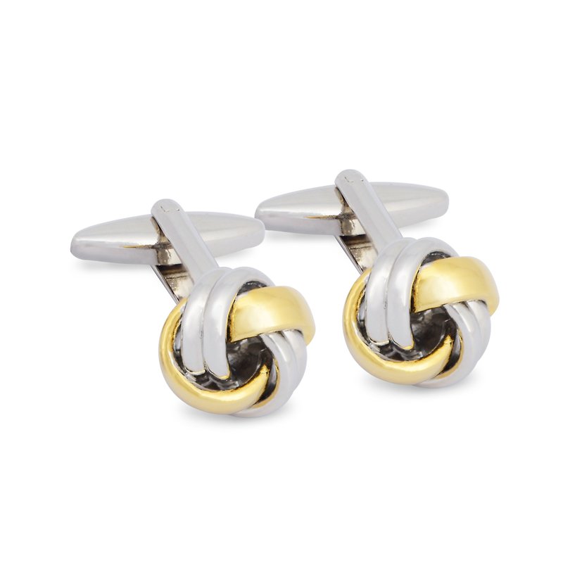 Silver and Gold Tone Knot Cufflinks - Cuff Links - Other Metals Silver