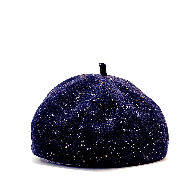 【HiGh MaLi】Wenqing fashionable pumpkin hat/retro dark blue colored yarn #vintage# gift - หมวก - วัสดุอื่นๆ สีน้ำเงิน