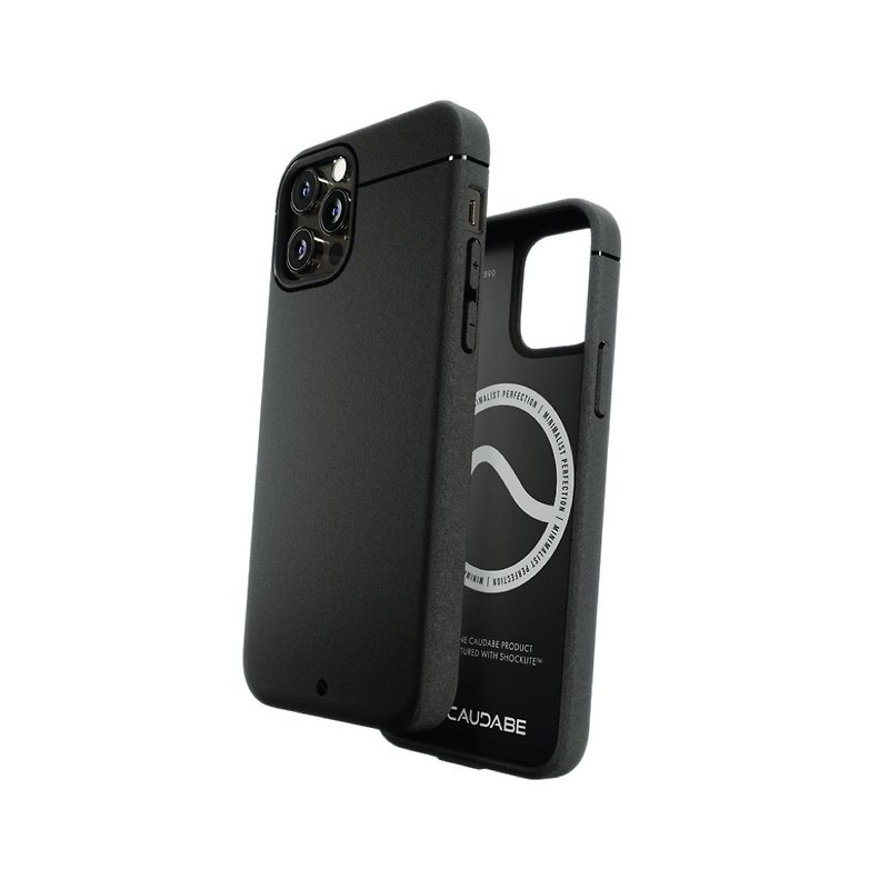 Stone| iPhone 12 MagSafe Sheath Minimalist Magnetic Phone Case-Matte Black - เคส/ซองมือถือ - วัสดุอื่นๆ สีดำ