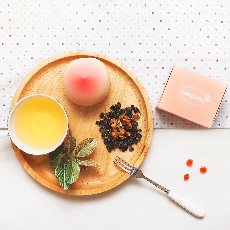 約會前的香水(白桃烏龍茶)   珠寶盒-散茶  【HERDOR 花果茶】 - 茶葉/茶包 - 紙 粉紅色