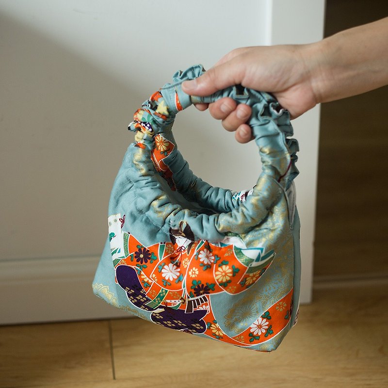 Japanese style ladies pattern bronzing cotton ring single shoulder bag