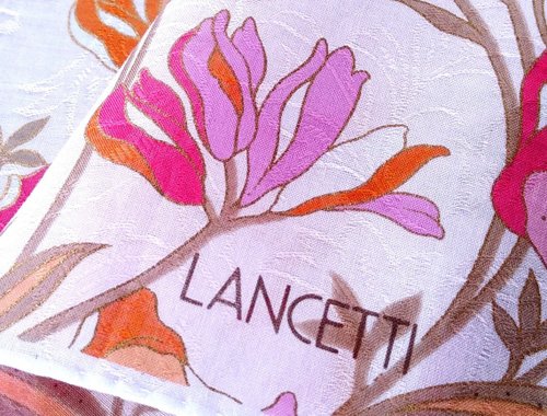 ランチェッティ ヴィンテージ ハンカチ フローラルローズ 21 x 21