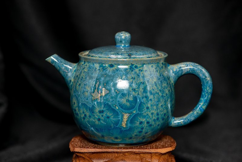 手拉坯結晶釉茶壺 - 茶具/茶杯 - 陶 