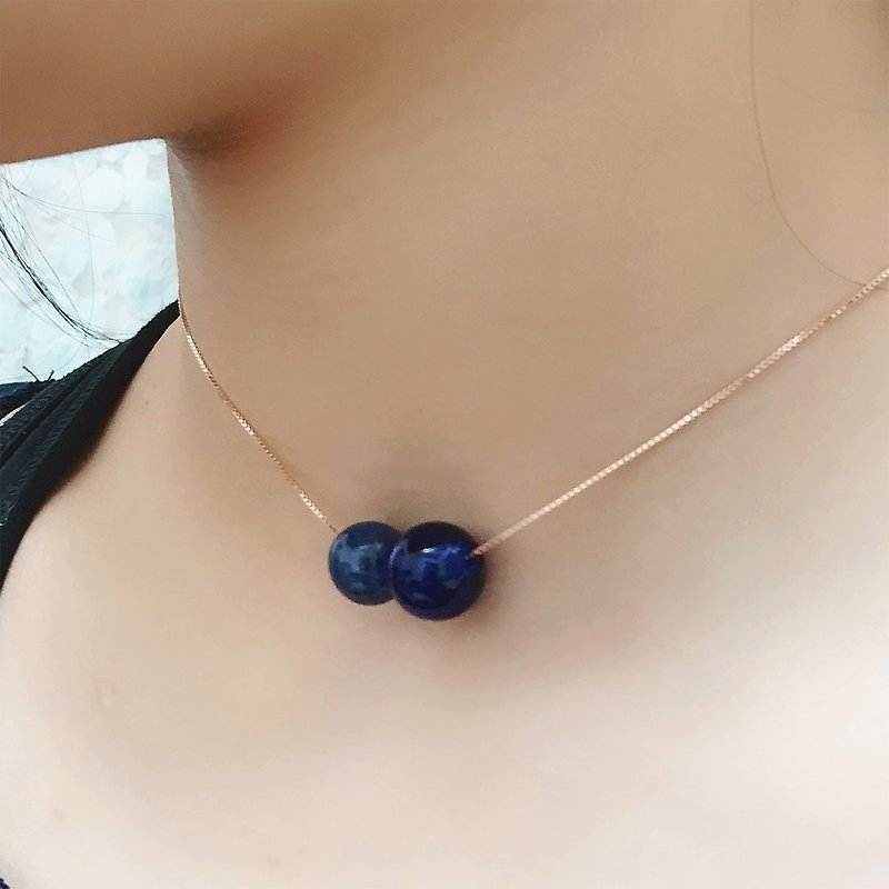 Sodalite March Birthstone Aromatherapy Necklace Rose Gold 925 Sterling Silver