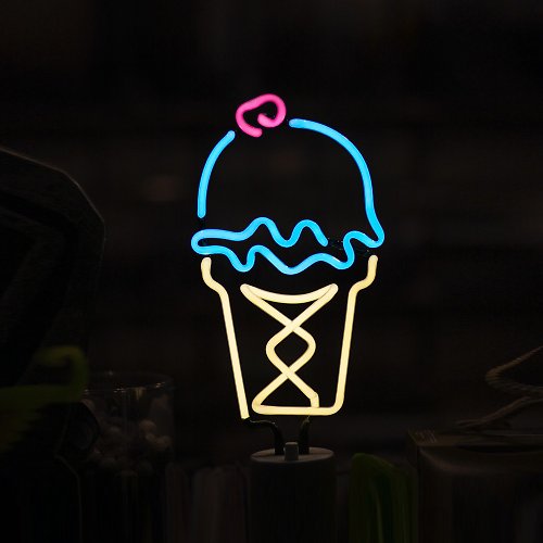 霓虹燈客制 冰淇淋霓虹燈LED發光字Neon Sign酒吧裝飾燈夜燈氛圍燈咖啡廳