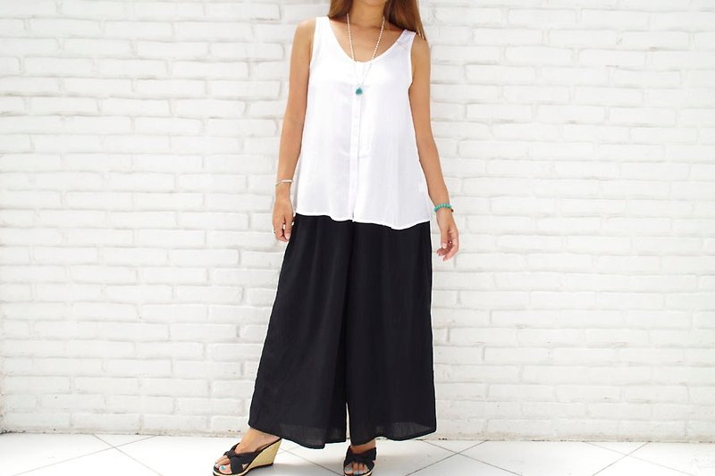 [New color! ] Adult cute wide flare Long pants <Black> - Women's Pants - Other Materials Black