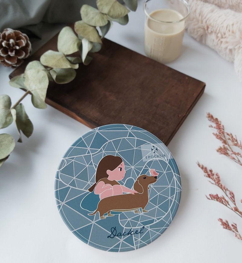 EPOCHSIA Pet Ceramic Coaster- Dackel - ที่รองแก้ว - ดินเผา หลากหลายสี