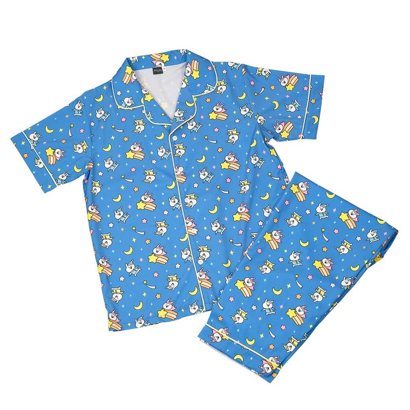 Usagyuuun 棉質 T 恤 海軍藍色 (胸前有口袋) - 睡衣/居家服 - 棉．麻 多色