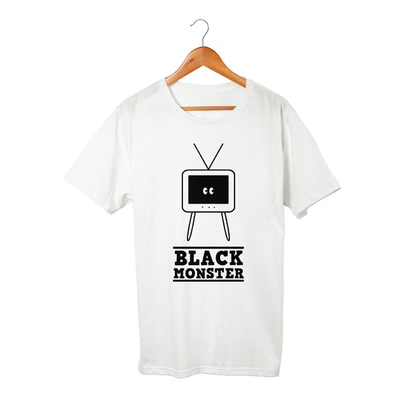 Black Monster #10 T-shirt - 帽T/大學T - 棉．麻 白色