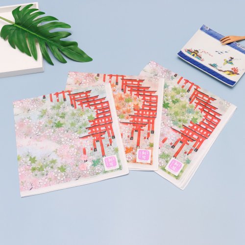 荷風日立商行 京都手帕 -友禪刺繡系列-伏見稻荷