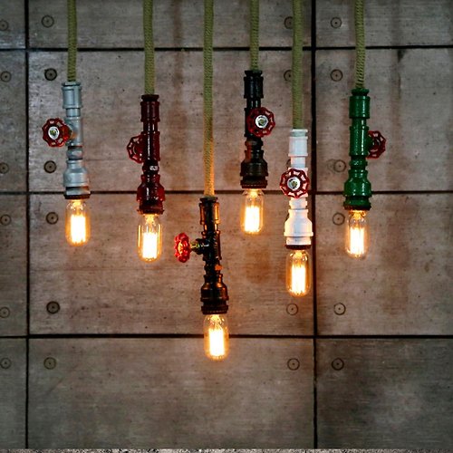 Find Joy 工業風復古吊燈北歐簡約家居餐廳裝飾水管燈 吊燈