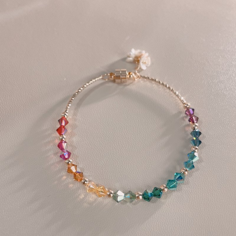 SWAROVSKI 漸變雨後彩虹手鏈 - 手鍊/手環 - 水晶 綠色
