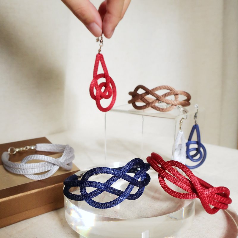 Goody Bag-Lussli Knit Earrings Bracelet Set Lucky Bag - ต่างหู - ผ้าไหม 