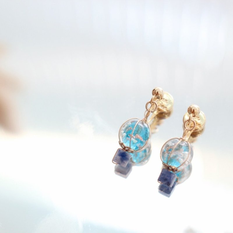 Cloud Wander Adventure | Cloud Wander Adventure - Earrings & Clip-ons - Colored Glass Blue