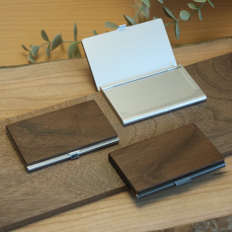 Ready stock-walnut wooden business card box - Card Holders & Cases - Wood Brown