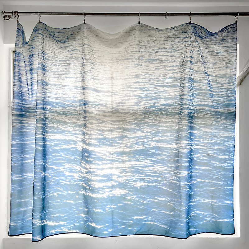 [Customized gift] Healing sea blue background cloth custom hanging cloth curtain - ม่านและป้ายประตู - วัสดุอื่นๆ สีน้ำเงิน
